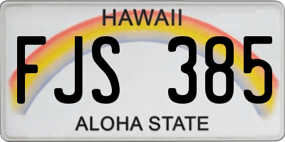 HI license plate FJS385