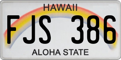 HI license plate FJS386