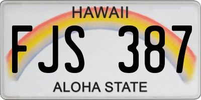 HI license plate FJS387