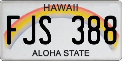 HI license plate FJS388