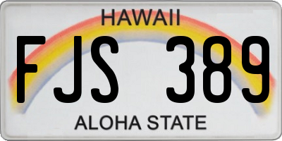 HI license plate FJS389