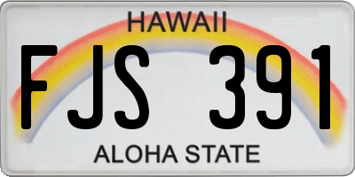 HI license plate FJS391