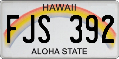 HI license plate FJS392