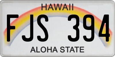 HI license plate FJS394
