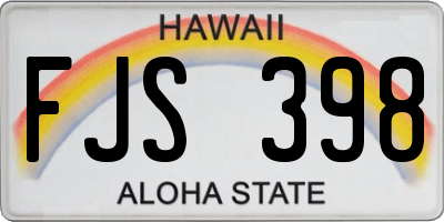 HI license plate FJS398