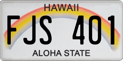 HI license plate FJS401