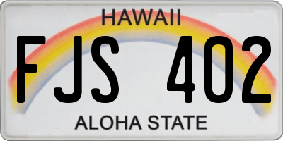 HI license plate FJS402