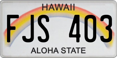 HI license plate FJS403