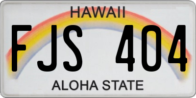 HI license plate FJS404