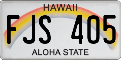 HI license plate FJS405