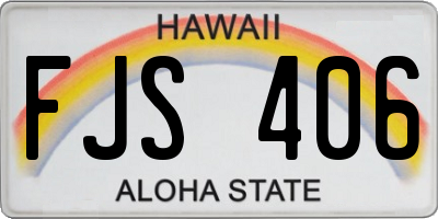 HI license plate FJS406