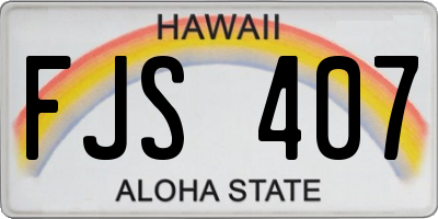 HI license plate FJS407