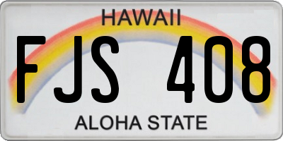 HI license plate FJS408