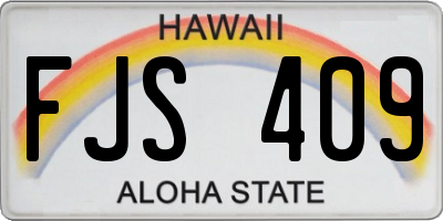 HI license plate FJS409