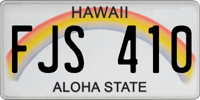 HI license plate FJS410
