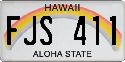 HI license plate FJS411