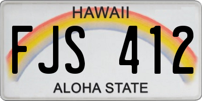 HI license plate FJS412