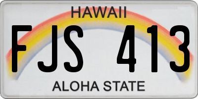 HI license plate FJS413