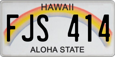 HI license plate FJS414