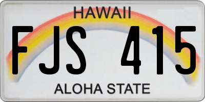 HI license plate FJS415
