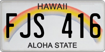 HI license plate FJS416