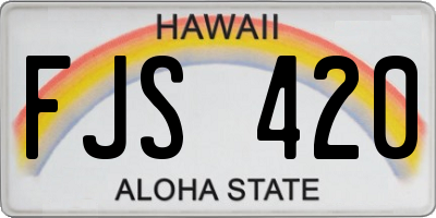 HI license plate FJS420