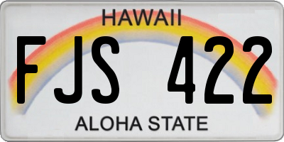 HI license plate FJS422