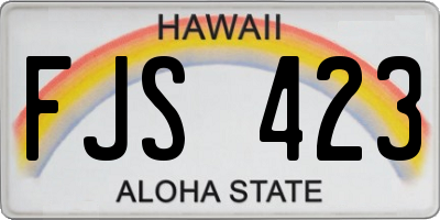 HI license plate FJS423