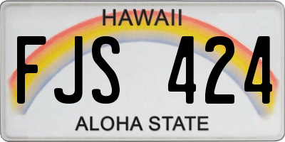 HI license plate FJS424