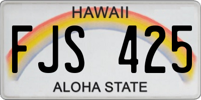HI license plate FJS425