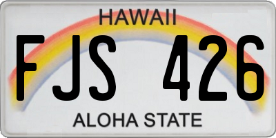 HI license plate FJS426