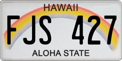 HI license plate FJS427