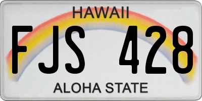 HI license plate FJS428