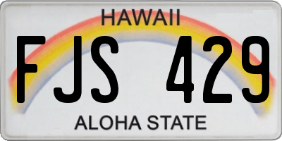HI license plate FJS429
