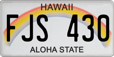 HI license plate FJS430