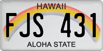 HI license plate FJS431
