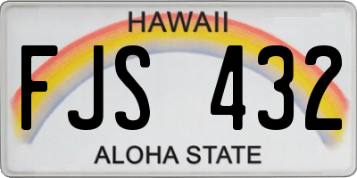 HI license plate FJS432