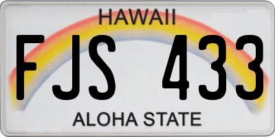 HI license plate FJS433