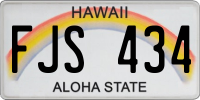 HI license plate FJS434