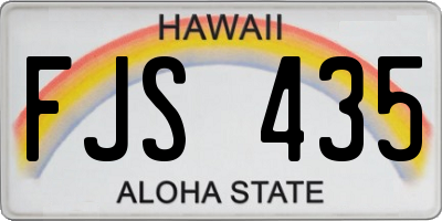HI license plate FJS435