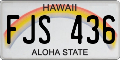 HI license plate FJS436
