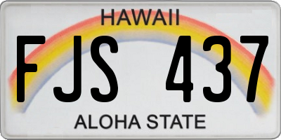 HI license plate FJS437