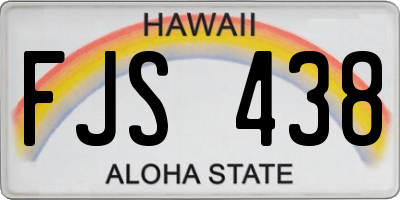 HI license plate FJS438