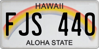 HI license plate FJS440
