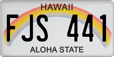 HI license plate FJS441
