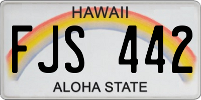 HI license plate FJS442