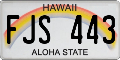 HI license plate FJS443