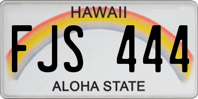 HI license plate FJS444