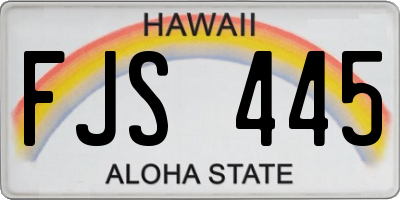 HI license plate FJS445