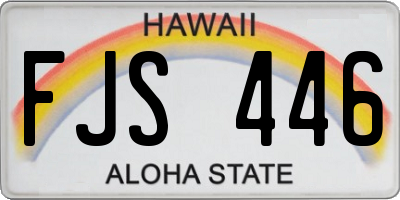 HI license plate FJS446